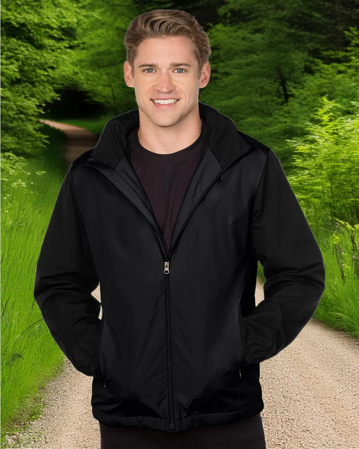 AFC Men's Mid Weight Nylon & Fleece Jacket Water Resistant Coat in 3x & 4x
