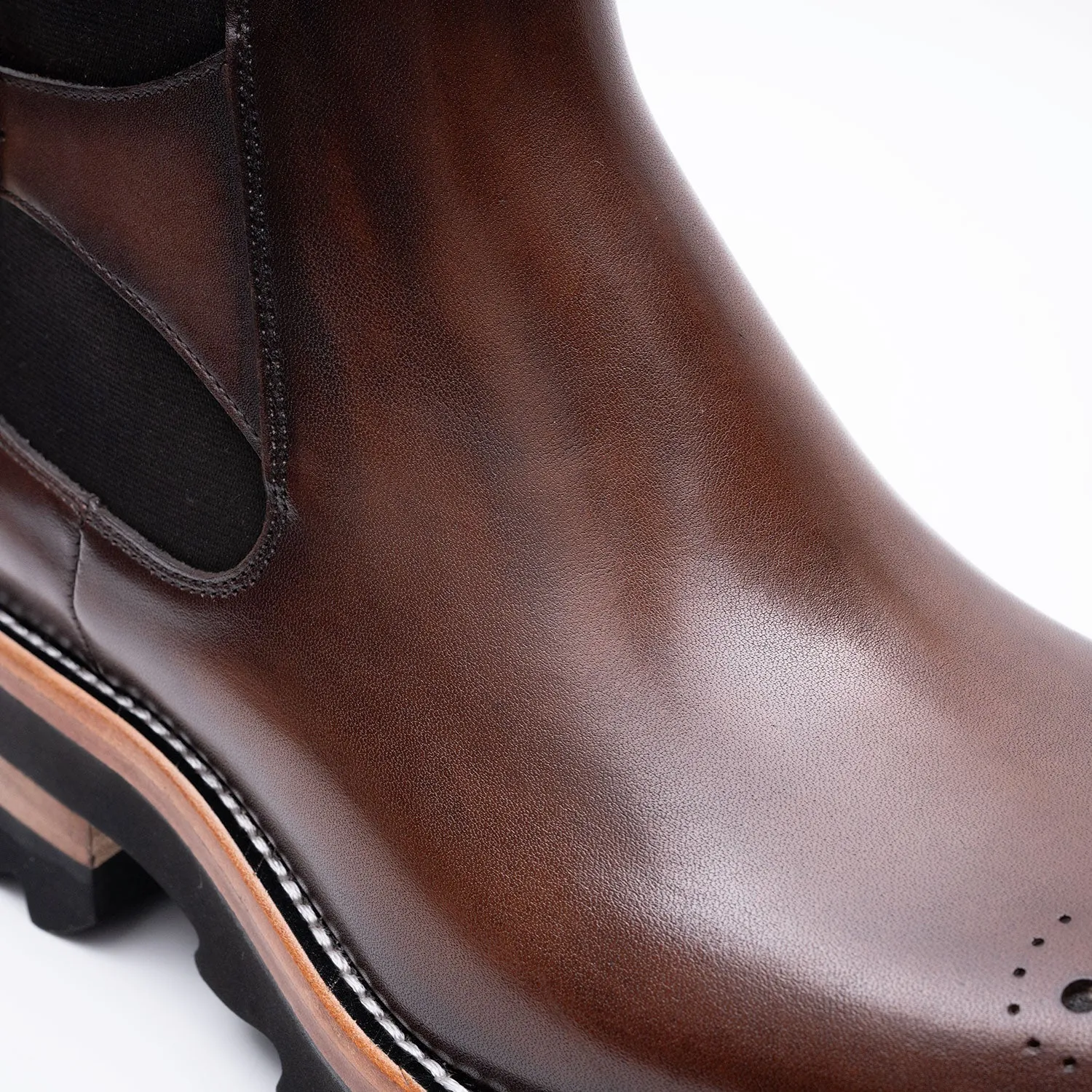 Brogue Chelsea Boots Brown