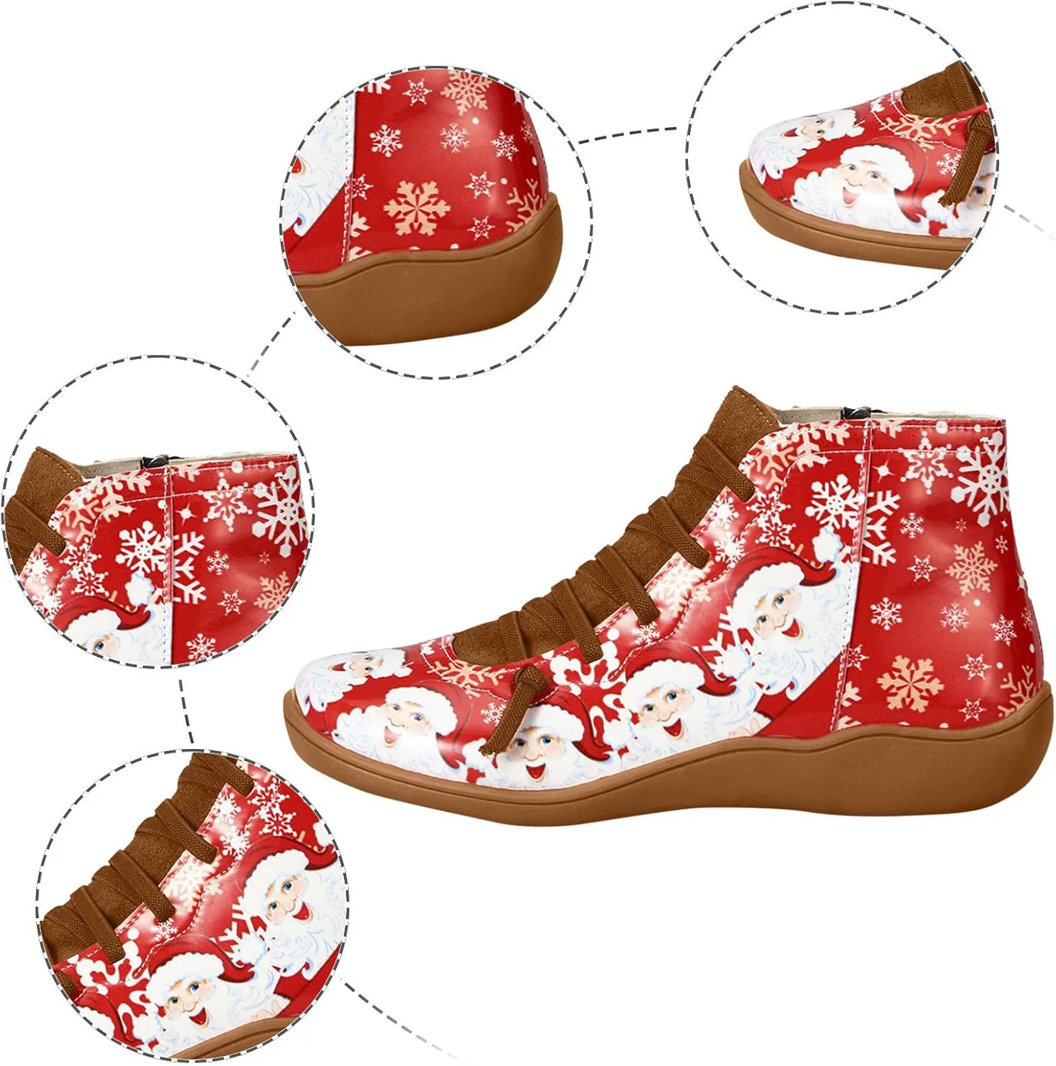 Comfortable Ankle Boots - Women's Vintage Walking Boots - Round Toe, Short Shaft
