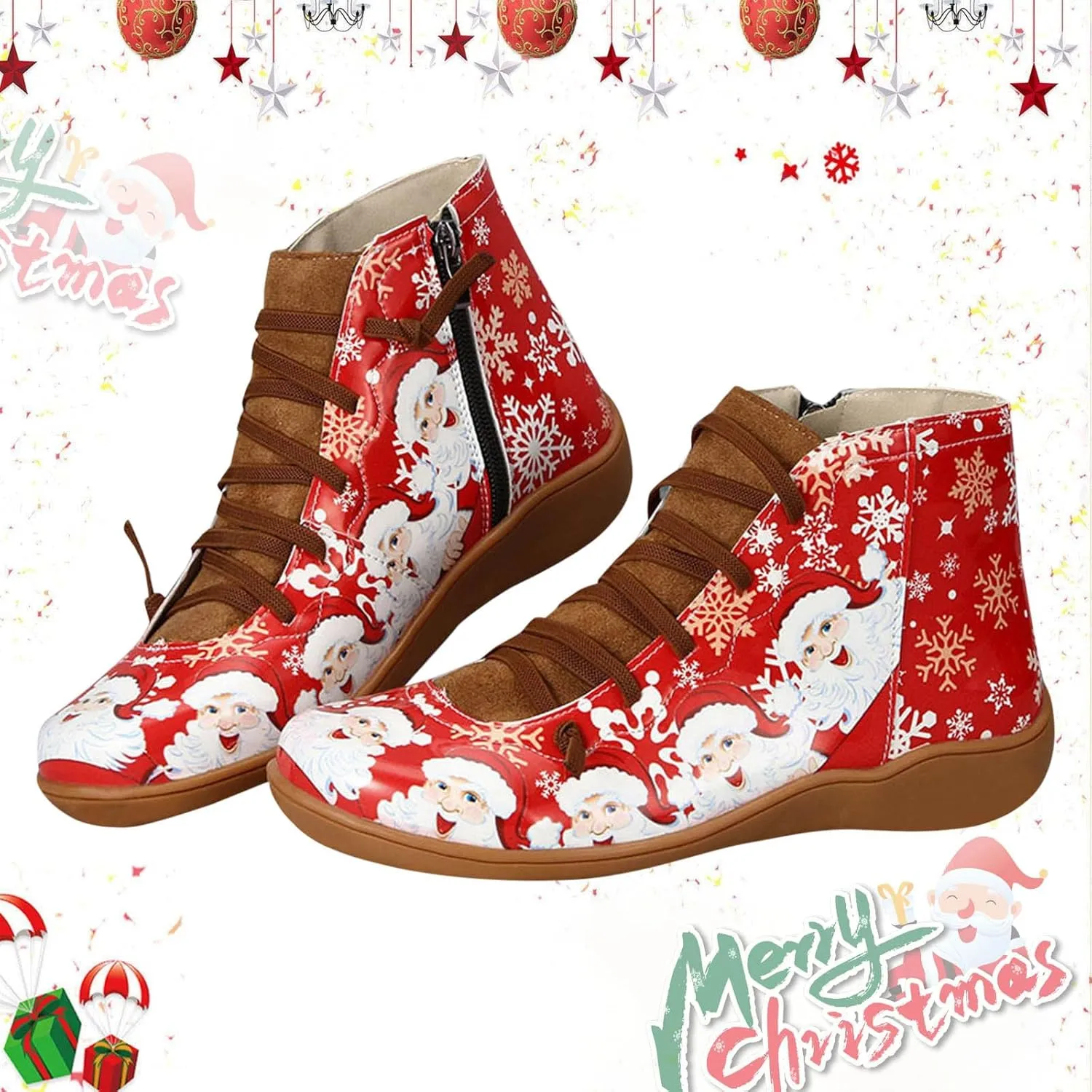 Comfortable Ankle Boots - Women's Vintage Walking Boots - Round Toe, Short Shaft