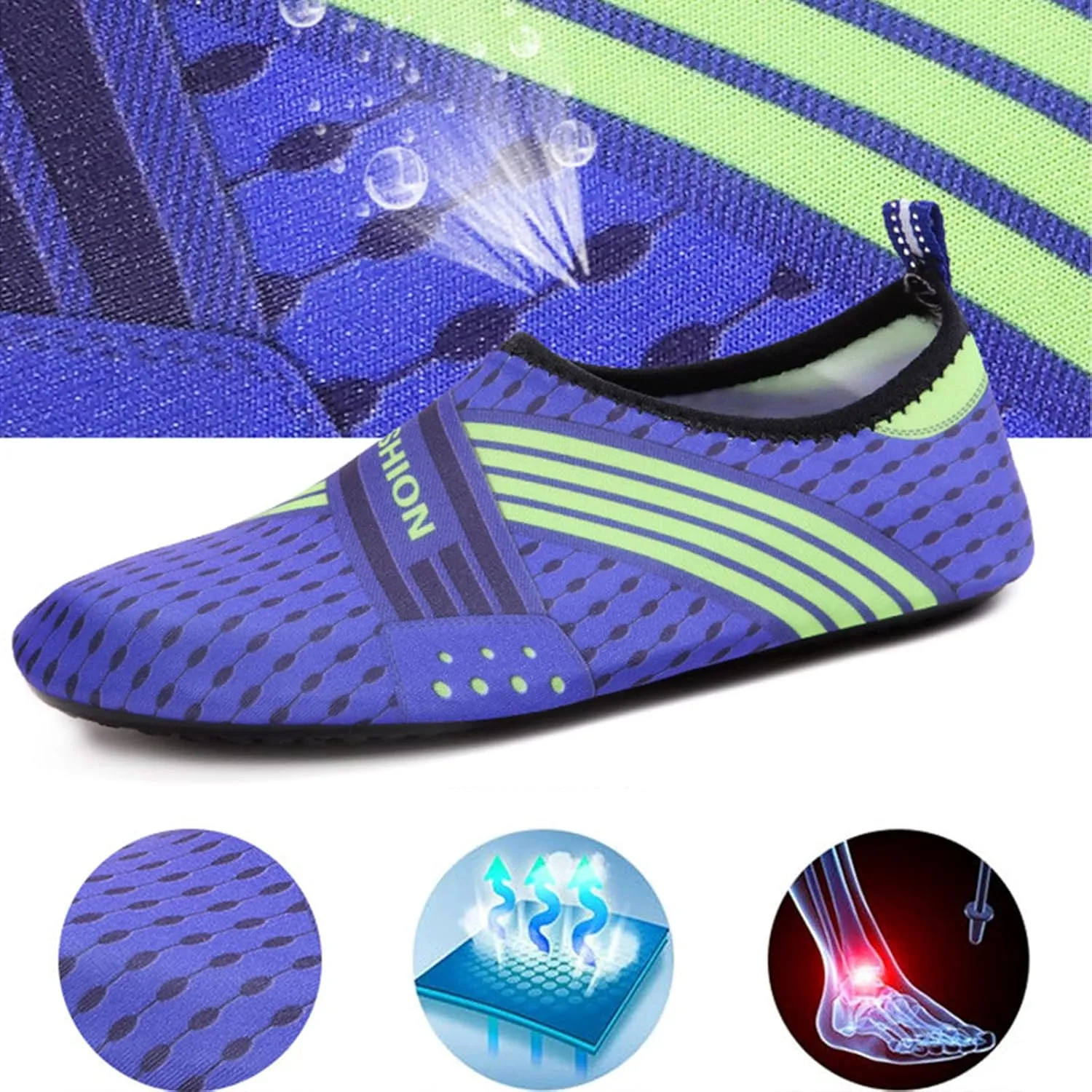 Mens Grounded Footwear Lightweight Quick-Dry Swim Socks Shoes Beach Sports Barefoot Shoes Wading Kayaking Shoe