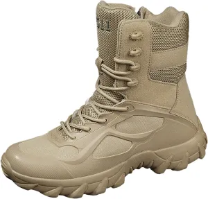 Men's Snow Boots Fully Fur Lined Mid Calf Winter Boots Lace Up Waterproof Non Slip Outdoor Lightweight Ankle Boots Work Trekking Hiking Boot